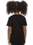 Siyah Basic Unisex Çocuk Sıfır Yaka Kısa Kollu Tişört 3