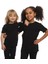 Siyah Basic Unisex Çocuk Sıfır Yaka Kısa Kollu Tişört 4