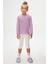 Lila Basic Unisex Çocuk Mevsimlik Sıfır Yaka Uzun Kollu Tişört 1