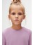 Lila Basic Unisex Çocuk Mevsimlik Sıfır Yaka Uzun Kollu Tişört 3