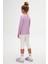 Lila Basic Unisex Çocuk Mevsimlik Sıfır Yaka Uzun Kollu Tişört 4
