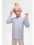 Açık Lila Basic Unisex Çocuk Mevsimlik Sıfır Yaka Uzun Kollu Tişört 2