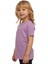 Lila Basic Unisex Çocuk Sıfır Yaka Kısa Kollu Tişört 2