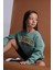 Kids Girl Kolej Aplikeli Sweatshirt 1