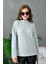 Kadın Dik Yaka Salaş Triko Kazak 1