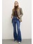 Likralı Flare Jean Mavi 1