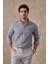 Erkek Uzun Kol Yaka Düğmeli Modern Slim Fit Dar Kesim Çizgili Pamuklu Gömlek 1