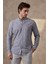 Erkek Uzun Kol Yaka Düğmeli Modern Slim Fit Dar Kesim Çizgili Pamuklu Gömlek 5