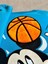 Erkek Çocuk Mickey 3D Basketball Temalı Mavi - Turuncu Renk 3 Iplik Kışlık Sweatshirt Eşofman Alt Üst Takım 2