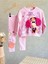 Pembe Renk Peluş Kulak Detaylı Itfaiyeci Köpek Baskılı Kışlık Pamuklu Sweatshirt Tayt Alt-Üst Takım 1