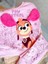 Pembe Renk Peluş Kulak Detaylı Itfaiyeci Köpek Baskılı Kışlık Pamuklu Sweatshirt Tayt Alt-Üst Takım 3