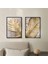 Gold-Soft Yaprak Kombini |Çerçeveli Cam Tablo 2li Dikey 1