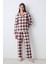 Brown Gingham Kahverengi Gömlek Pantolon Pijama Takımı 1