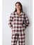 Brown Gingham Kahverengi Gömlek Pantolon Pijama Takımı 2