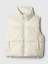 Kadın Kırık Beyaz Gap Logo Geri Dönüştürülmüş Crop Puffer Şişme Yelek 2
