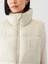 Kadın Kırık Beyaz Gap Logo Geri Dönüştürülmüş Crop Puffer Şişme Yelek 3