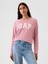 Kadın Pembe Organik Pamuk Raglan Gap Logo T-Shirt 1