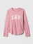 Kadın Pembe Organik Pamuk Raglan Gap Logo T-Shirt 2