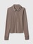 Kadın Kahverengi Modern Crop Polo Yaka T-Shirt 2