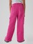 Kız Çocuk Pembe Wide-Leg Kadife Pull-On Kargo Pantolon 4