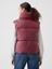 Kadın Bordo Gap Logo Geri Dönüştürülmüş Crop Puffer Şişme Yelek 5