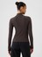 Kadın Kahverengi Modern Fitilli Crop Balıkçı Yaka T-Shirt 5