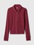 Kadın Bordo Modern Crop Polo Yaka T-Shirt 2