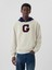 Erkek Kırık Beyaz Gap Logo Colorblock Varsity Sweatshirt 1