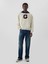 Erkek Kırık Beyaz Gap Logo Colorblock Varsity Sweatshirt 4