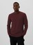 Erkek Bordo Waffle-Knit Crewneck T-Shirt 1