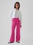 Kız Çocuk Pembe Wide-Leg Kadife Pull-On Kargo Pantolon 1