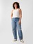 Kadın Mavi High Rise Barrel Jean Pantolon 4