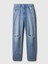 Kadın Mavi High Rise Barrel Jean Pantolon 2
