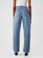 Kadın Mavi High Rise Barrel Jean Pantolon 5