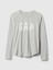 Kadın Gri Organik Pamuk Raglan Gap Logo T-Shirt 2