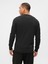 Erkek Siyah Waffle-Knit Crewneck T-Shirt 4