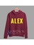 Alex De Souza Sırt Yazı Forma Baskılı Unisex Kapüşonlu Mavi Kışlık Sweatshirt 2