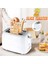 Retro Tost Makinesi 2 Dilim 6 Fonksiyonlu, Paslanmaz Çelik Tost Makinesi Çıkarılabilir Kırıntı Tepsisi, Taban Altı Kablo Saklama Abd Fişi (Yurt Dışından) 2
