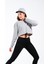 724501_SIGNATURE Style Kadın Kordon Bağlamalı Yuvarlak Yaka Crop Sweatshirt Gri Melanj 1