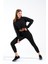 724501_SIGNATURE Style Kadın Kordon Bağlamalı Yuvarlak Yaka Crop Sweatshirt Siyah 2