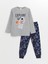 Lcw Kids Bisiklet Yaka Baskılı Uzun Kollu Polar Erkek Çocuk Pijama Takımı 1