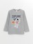 Lcw Kids Bisiklet Yaka Baskılı Uzun Kollu Polar Erkek Çocuk Pijama Takımı 2