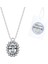 Zirconia Taşlı Oval Halo Tektaş Kolye 925 Ayar Gümüş 1