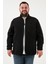 Regular Fit Dik Yaka Fermuarlı Büyük Beden Polar Hırka Erkek Hırka 5906028B 5