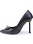 DZA07-1170600 Siyah Stiletto Topuklu Kadın Ayakkabı 3