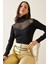 Siyah Göğsü Tüllü Bluz 5KXK2-49024-02 1