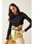 Siyah Biye Detaylı Crop Kaşkorse Bluz 5KXK2-49012-02 5