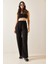 Siyah Yüksek Bel Oversize & Bol Kesim Eşofman Altı 5KXK8-49035-02 2