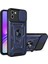 Samsung Galaxy A03 Kılıf Yüzüklü Sürgülü Kamera Korumalı Pars + Ekran Koruyucu 1
