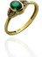 Minik Oval Zümrüt Taşlı 14 Ayar Altın Yüzük Üst Kalite 2